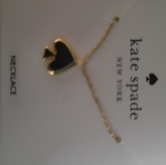 NWT Kate Spade black and gold spade earrings and necklace. - Picture 5 of 6